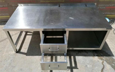 Μεταχειρισμένο Ερμάριο Ανοξείδωτο Με 2 Συρτάρια 1/1Gn 163x75x64Cm 